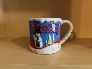 Vintage 2003 Weihnachten Winter Coca Cola Coke Schneemann Design Kaffeetasse Becher - Bild 1 von 5