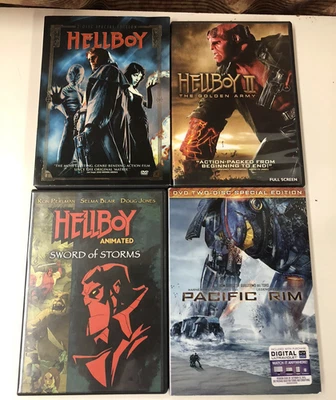 Guillermo Del Toro 4 DVD Lot Hellboy 1 & 2 Sword of storms, Pacific Rim - Image 1 of 4