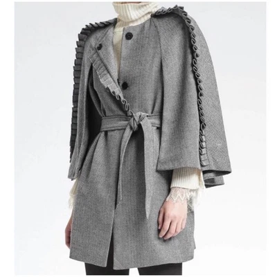 NUEVO CON ETIQUETAS Banana Republic Olivia Palermo Volantes Capa Vestido Chaqueta Espiga Talla: XL Foto 1 de 4