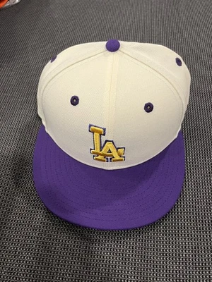 NWT New Era x PS Reserve LA Dodgers Chrome 59FIFTY Fitted Hat Purple Size 7 1/4 - Image 1 of 4