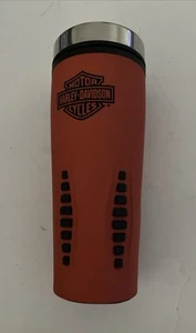 Brand New Harley-Davidson Core Bar &Shield Travel Mug Insulated 16 Oz. - Orange - Picture 1 of 9