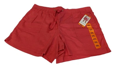 Pantalones cortos para mujer Nautica con cordón elástico mezcla de lino ROJO XXL Foto 1 de 4
