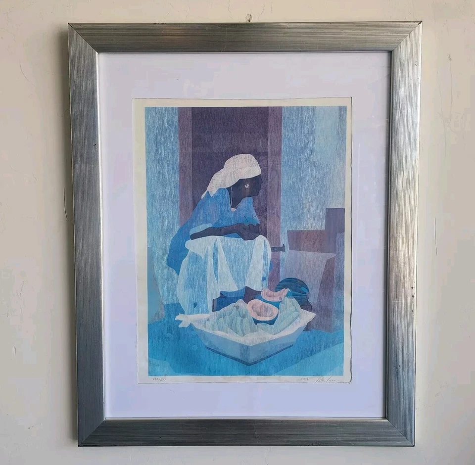 Serigrafía Peter Lynn "Mercado" Edición Limitada Firmado Enmarcado Arte De Colección  Foto 1 de 4