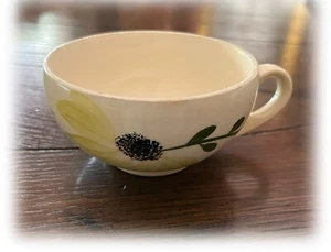 Vtg Blue Ridge Southern Potteries Coffee Cup E11 Chartreuse Floral Green Foliage - Picture 1 of 3