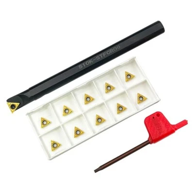 93° S10K-STFCR09 3/8" Internal Turning Boring Bar +TCMT090204-MM Carbide Insert - Image 1 of 4