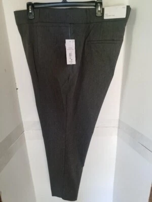 LIZ CLAIBORNE AMY Mid Rise Straight Charcoal Heather Pants Size 22W Short - NWT - Image 1 of 3
