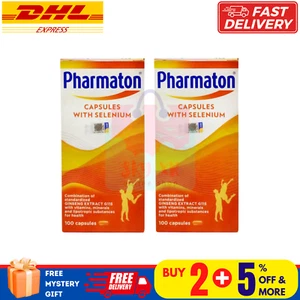 2 X 100s Cápsulas Pharmaton con Ginseng y Selenio Potenciador Energético Rendimiento - Imagen 1 de 11