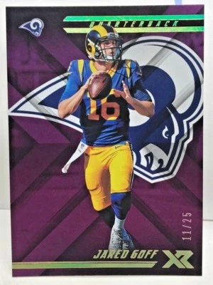 Jared Goff 2018 Panini XR Base #89 - Rewards PURPLE Parallel #'d 11/25 - RAMS - Image 1 of 2