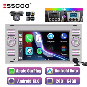 Carplay Autoradio Für Ford Focus MK2 Transit MK7 Android 14 GPS NAV 2+64G Kamera - Bild 1 von 15