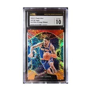 Obi Toppin 2020-21 Panini Select Red White Orange Shimmer #68 RC CSG 10 - Picture 1 of 2