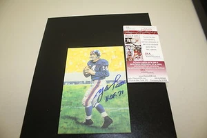 NY GIANTS Y.A. TITTLE SIGNED GOAL LINE ART CARD HOF 1971 JSA - Picture 1 of 1
