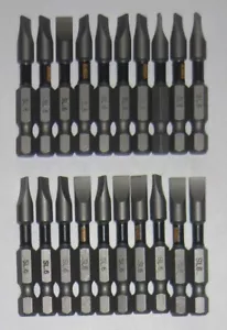 DEWALT TOUGH GRIP 2" SL6 SLOTTED #6 LOT OF 20 BITS TIPS IMPACT READY NEW - Picture 1 of 7