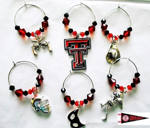 Texas Tech Guns Up Red Raider Wine/Beverage Charms Cover