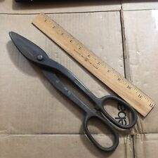 Vintage 12” Forged Steel Shears Tin Snips Scissors Heavy Duty Metal Cutter