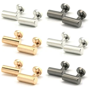 2 Pairs Men Metal Cufflinks Wedding Formal Business Stainless Steel Cuff Links - Picture 1 of 4