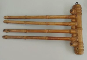 Vintage Wooden Towel Dryer Bamboo Style Antique French Towel Rails Wood 🔵 - Picture 1 of 10