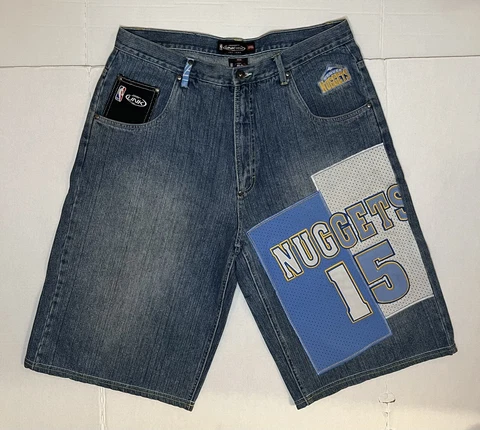 UNK NBA Denim Shorts Denver Nuggets Carmelo Anthony #15 Size 36 Cover