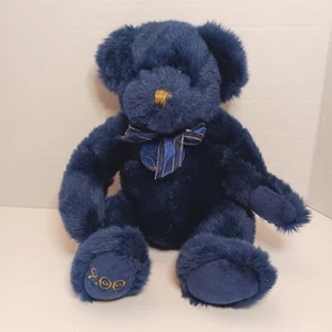 Build A Bear Plush Bear 14'' Navy Blue New Year's 2001 Series Hang Tag Vintage - Picture 1 of 9