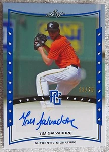 2014 Leaf Perfect Game National Showcase Tim Salvadore Blue Auto #13/25 - Picture 1 of 1