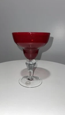 Artland Iris Ruby Red Margarita Glass 8 oz Handblown bubbles replacement - Image 1 of 4