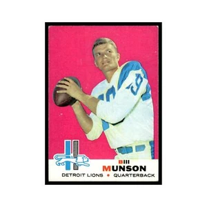 Bill Munson 1969 Topps (Damaged) #11 Detroit Lions Football Card Poor - Picture 1 of 3