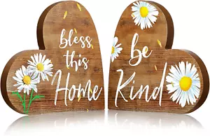 2 Pcs Rustic Table Decorations for Living Room Home Decor Farmhouse Valentines D - Picture 1 of 12