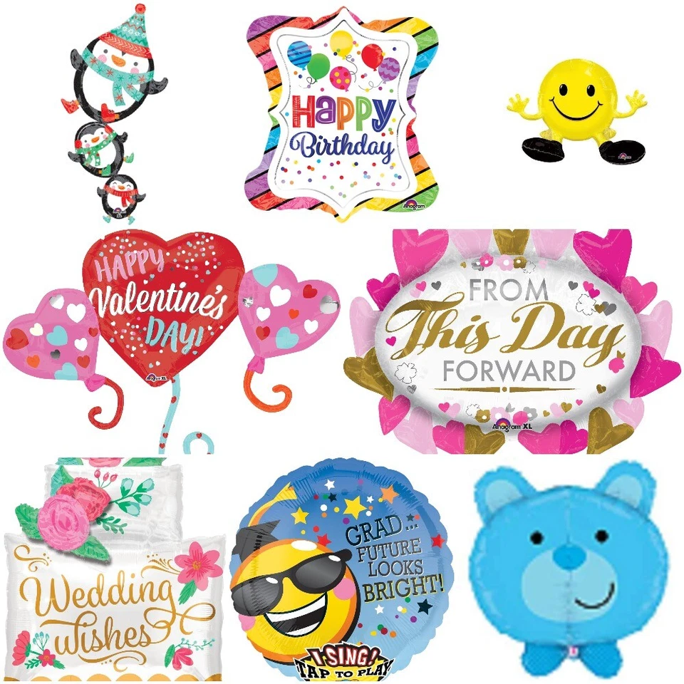 Multi Style 1 Pc Foil Balloon Birthday Valentine's Baby New Free Ship Party XL - Image 1 of 1