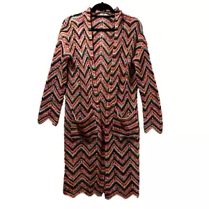 ALTAR'D STATE Duster Cardigan S/M Granny Quilt Knit Chevron Striped Shabby - Picture 1 of 6