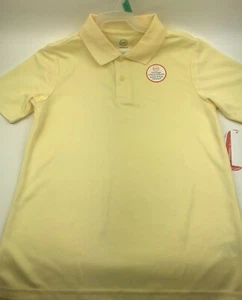 School Uniform Boys Shirt Size 10/12 Large Polo Buttons Yellow Children Kids - Picture 1 of 8