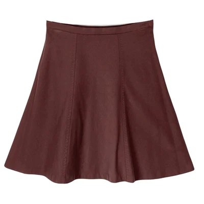 Новый без ЯРЛЫКОВ VANESSA BRUNO юбка W28 PARIS коричневый трапециевидный стежок детали с подкладкой колена/мини  - Изображение 1 из 4