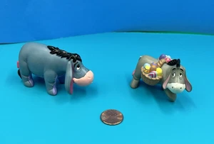 2 Eeyore Donkey Pvc Figure Figurine Cake Topper Collectible Disney Winnie Pooh - Picture 1 of 7