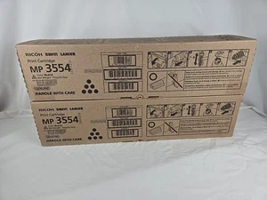 842124 New Genuine Ricoh Savin Lanier (2 pack) Black Toners for the MP 3554 - Picture 1 of 11