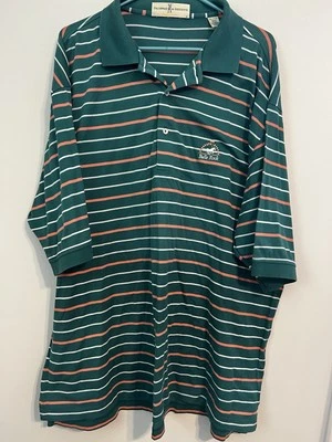 Fairway & Greene Performance Polo Green and Orange Striped XXL - Image 1 of 4