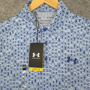 Polo uomo Under Armour Loose The Playoff 3.0 blu GEO golf shirt small nuova con etichetta - Foto 1 di 12