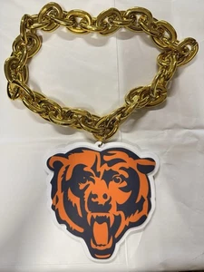 New NFL Chicago Bears Big Fan Chain GOLD Necklace Foam USA SELLER - Picture 1 of 9