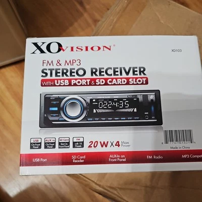 XO Vision XD103: FM & MP3 Stereo Receiver with USB Port & SD Card Slot - Black - Image 1 of 2