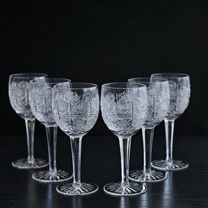 Bohemian Czech 6½ oz (190 ml) Crystal Wine Glass Hand Cut Queen Lace, Set of 6 - Picture 1 of 9