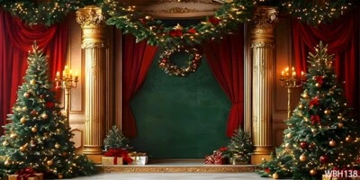 20'x10'CP Árboles de Navidad Pilar Escénico Microfibra Tela Fondo Fondo WBH138 Foto 1 de 4