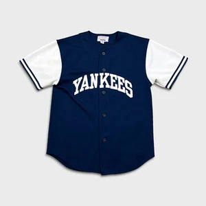 Vintage Starter New York Yankees Jersey Mens Medium Blue Sports MLB Baseball - Picture 1 of 7