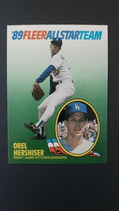 OREL HERSHISER 1989 Fleer All Star Baseball Card No. 7 of 12 Los Angeles Dodgers