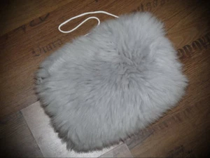 Muff aus echtem Schaffell Lammfell mit Innentasche für Handwärmer Farbe grau - Bild 1 von 2