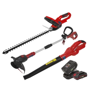 Sealey 20V Garden Power Tool Kit 2 Batteries LEAF BLOWER STRIMMER TRIMMER - Picture 1 of 1