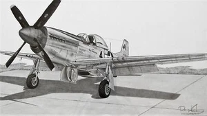 WW II Avaiation Print (P51D) - Doug Kinsley - handsigniert vom Künstler - Bild 1 von 5