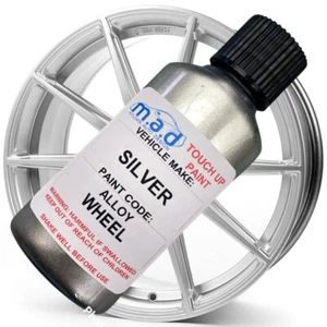 Silver Alloy Wheel Touch Up Kit Repair Kit Paint With Brush Curbing Scratch - Picture 1 of 7