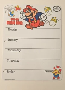 Super Mario Bros Rare Collectors Planner 1989 Dry Eraser Board - Picture 1 of 8