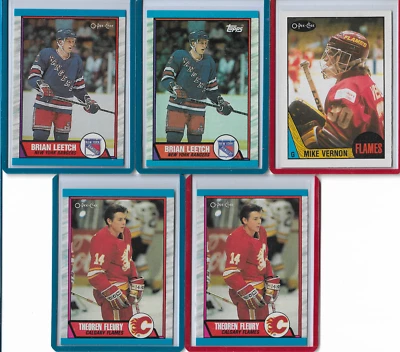 A 5-CARD LOT OF - 1980'S HOCKEY ROOKIES (LEETCH X2, VERNON & FLEURY X2)!!! - Image 1 of 2