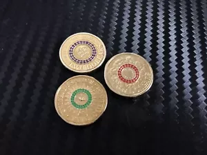 PURPLE Queen's Coronation Circulated Set Of 3 2013 Australian Two Dollar $2 Coin - Picture 1 of 6