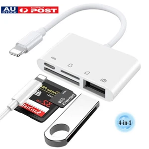 8 pin to SD Memory Card Reader USB OTG Adapter For iPhone 14 13 12 X XR XS iPad - Picture 1 of 9