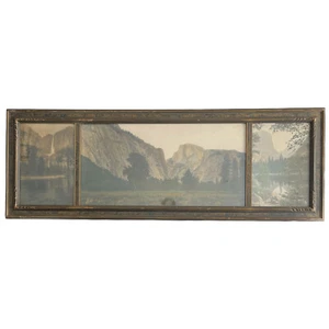 Antiguo tríptico fotográfico teñido a mano del valle de Yosemite de los años 1910-20 - Imagen 1 de 7