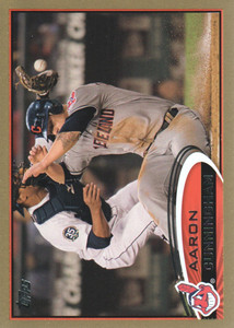 2012 Topps Update Gold Indians Baseball Card #US228 Aaron Cunningham/2012